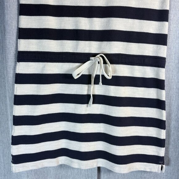Ann Taylor LOFT Cotton Size X-Small Cream/Navy Striped T-shirt Dress/Tunic Top - Picture 3 of 11